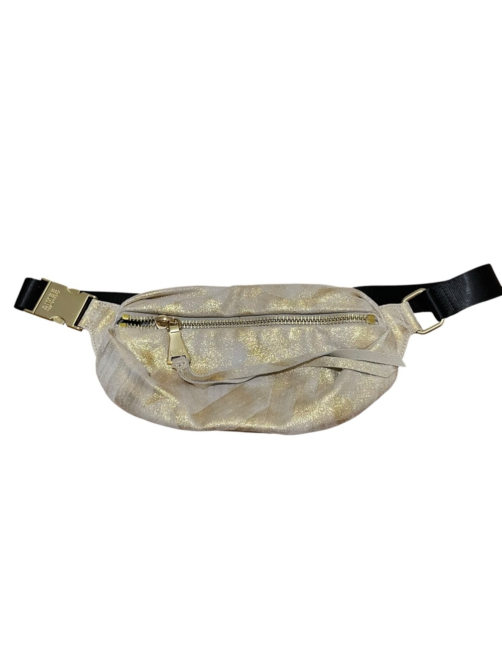 Aimee Kestenberg Metallic Gold Leather Belt Bag Fanny Pack Adjustable Strap